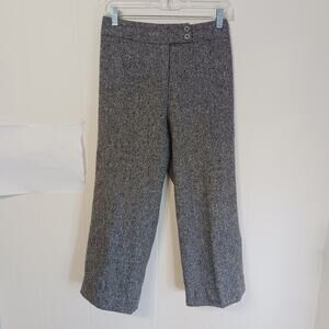 Bernard Zins wool silk tweed cropped wide leg pant. Size 6.